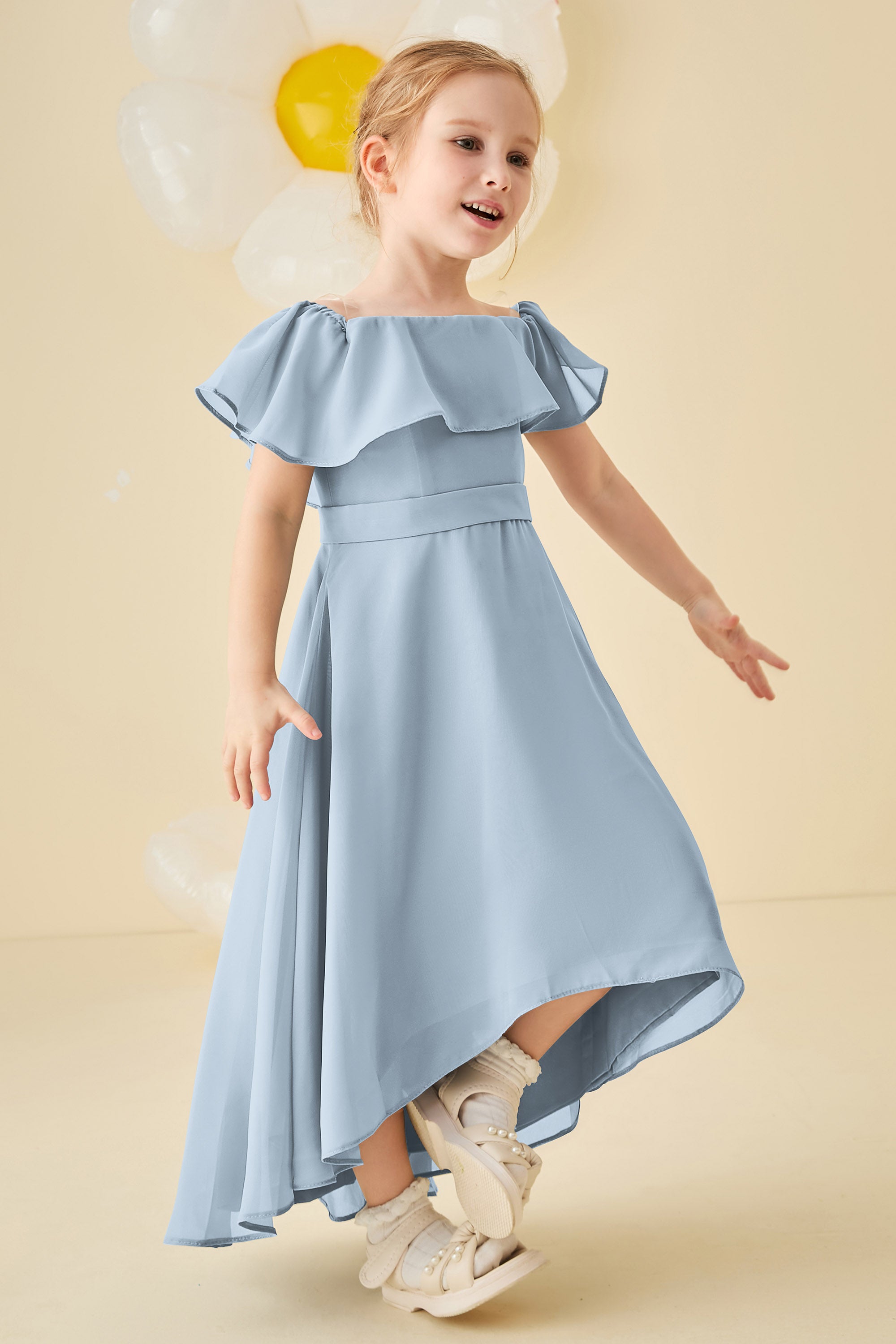 Prom Dresses Abito Da Damigella D'onore In Pizzo Boho Avorio Con Scollo A Gioiello E Maniche Corte Abito Da Compleanno Per Bambina Linea Abiti Comunione