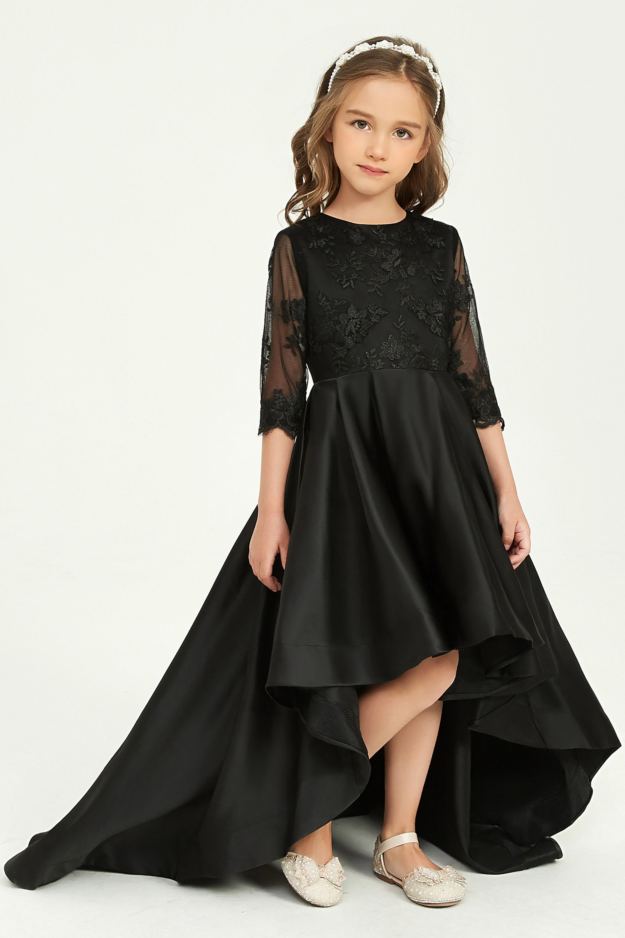 Verve Jelly Pigiama per bambini in raso, a maniche lunghe, con bottoni, top + pantaloni, Blu, 8-9 Years