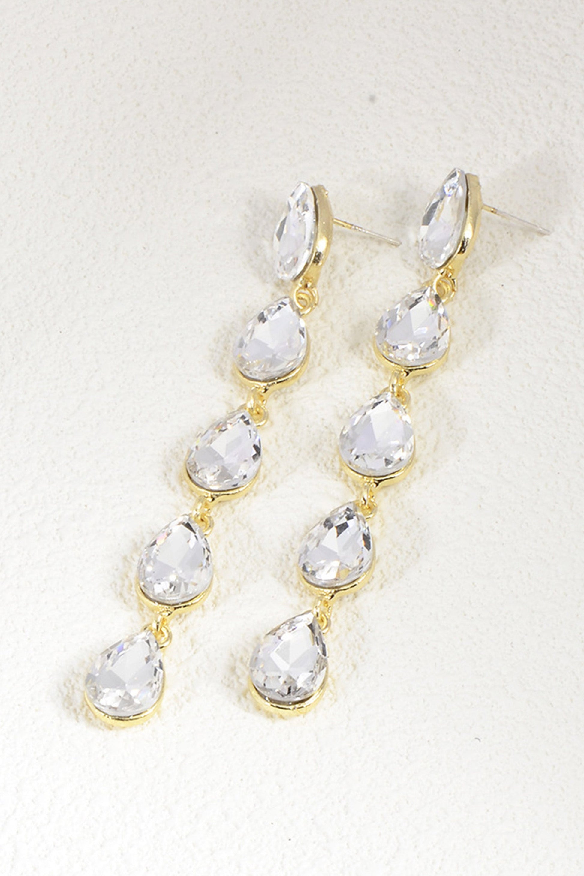 Dervivea Orecchini Argento Strass Linea Lunga Dangle Dervivea Orecchini Argento Strass Linea Lunga Dangle