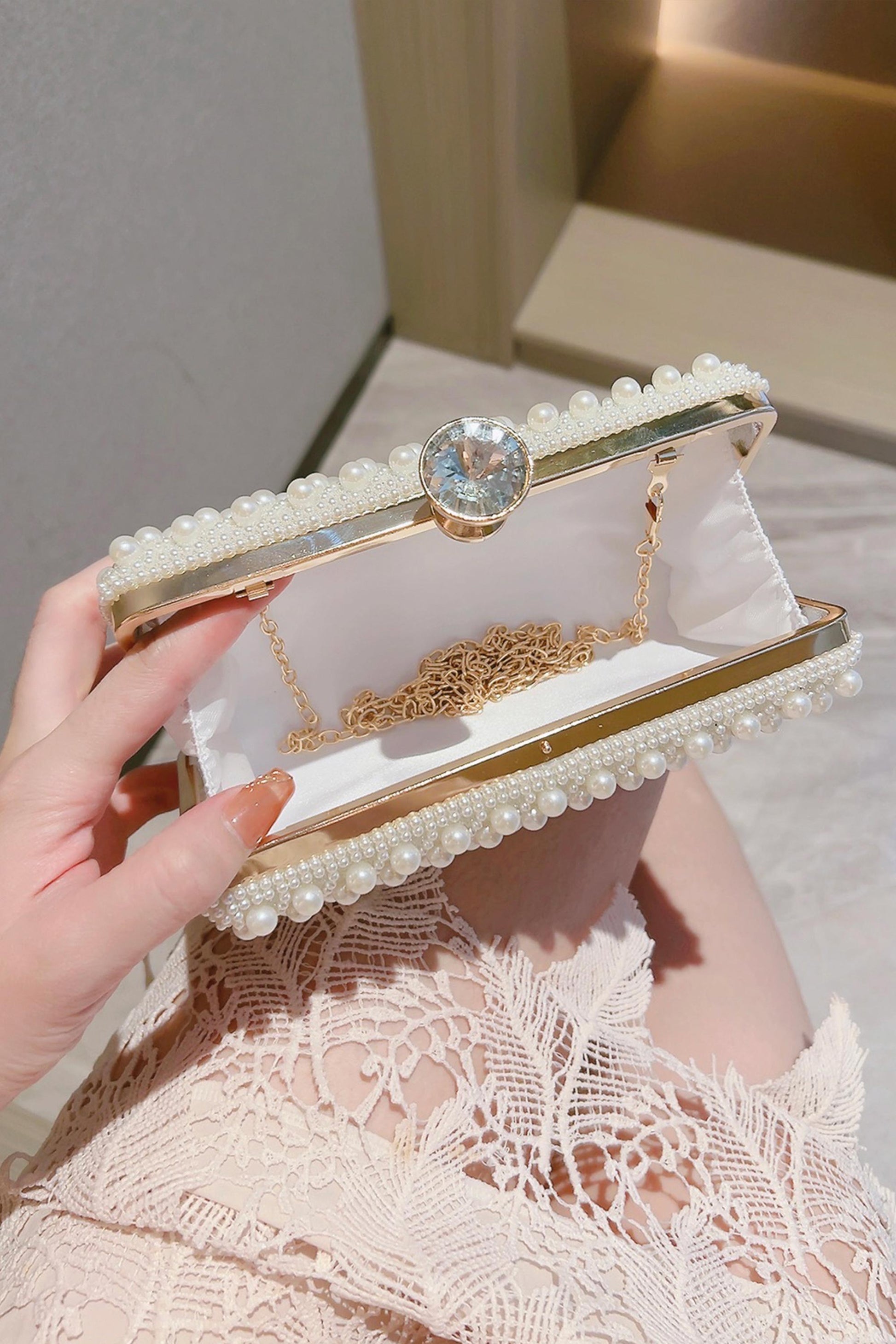 Borsa da sera vintage con perline: pochette da sposa di metà secolo, paillettes AB - Italia Borsa da sera vintage con perline: pochette da sposa di metà secolo, paillettes AB - Italia
