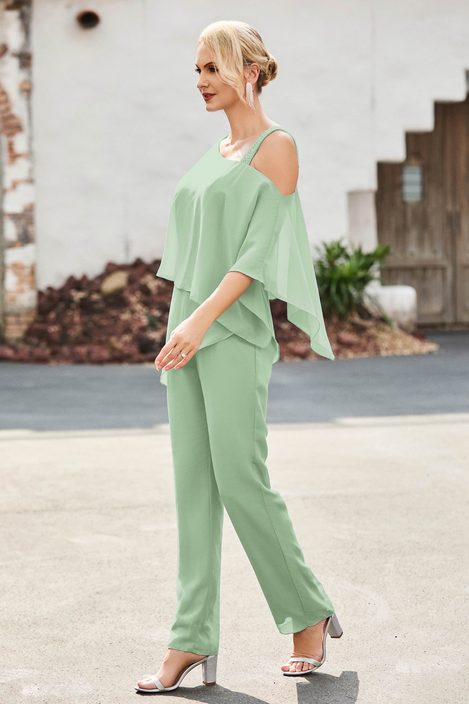 Tuta Estiva Donna ASKSA Senza Maniche Con Scollo A V - Morbida Con Tasche, Verde, Taglia XL