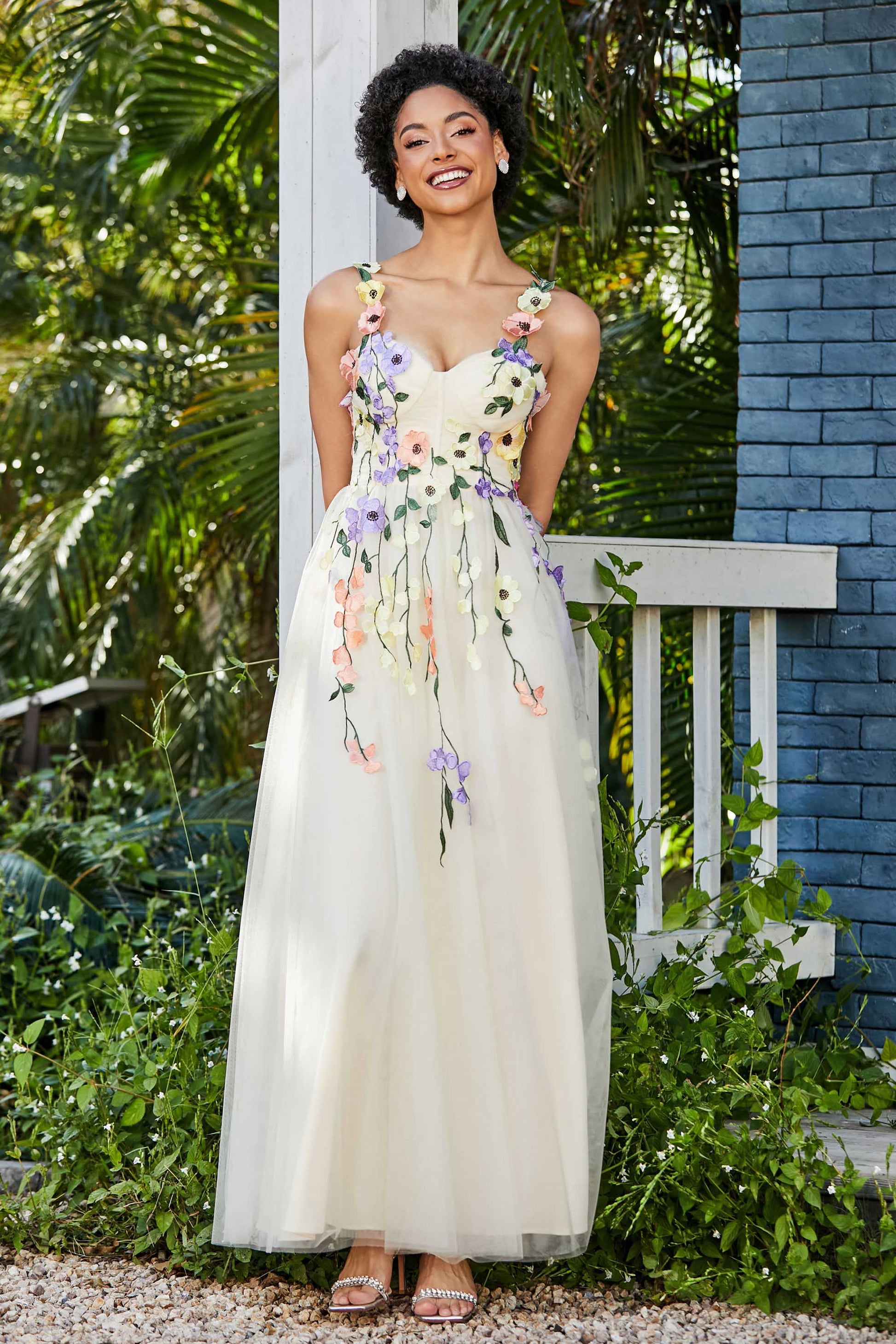 Eleganti Abiti Vestito Lungo Floreale Con Spacco Lunghi Eleganti