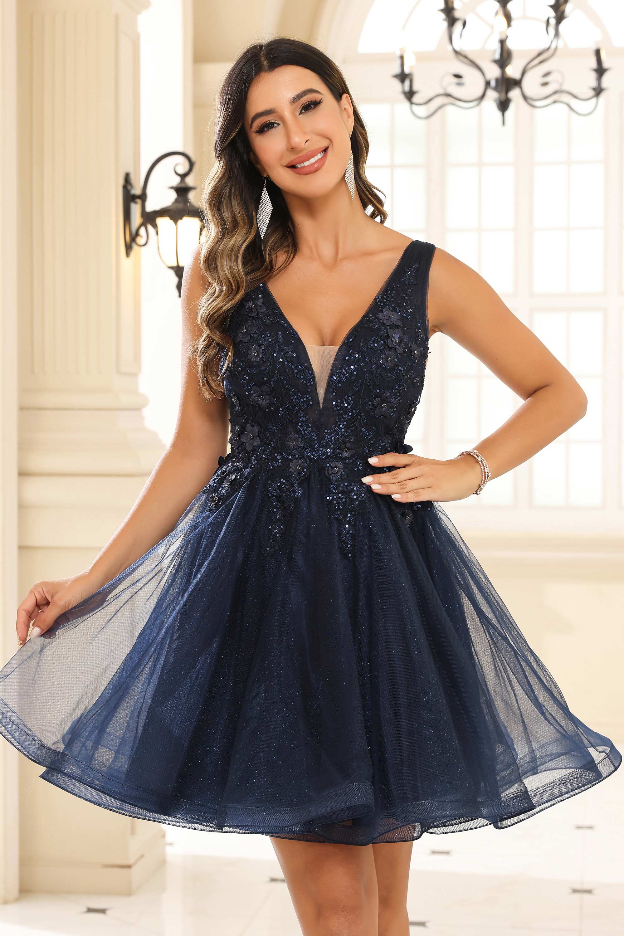 JiAmy Abito Da Principessa Per Bambina In Tulle Glitterato - Maniche Lunghe, Scollo Quadrato, Per Compleanno E Festa (2-7 Anni, 4 Colori)