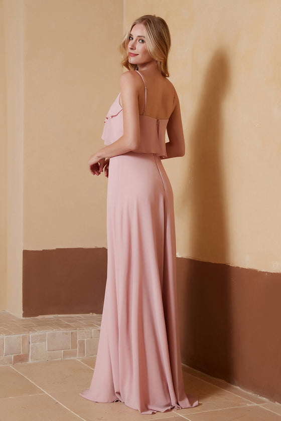 Donna Maxi Chiffon Doppio Strato Plissettato Rétro Abito Lungo Donna Maxi Chiffon Doppio Strato Plissettato Rétro Abito Lungo