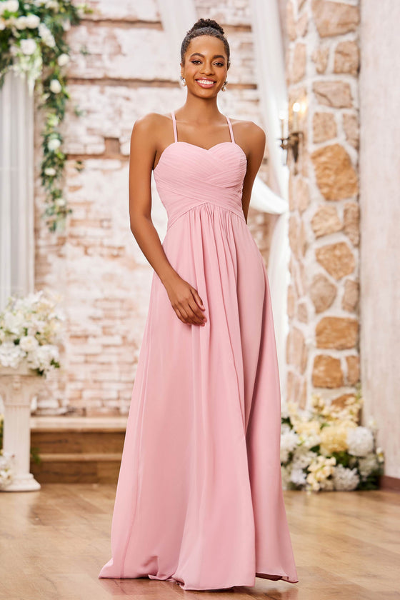 Abito Damigella D'Onore In Chiffon Con Pizzo Floreale – Scollo Americano, Vita Alta, Su Misura, Eleganza Per Cerimonie E Feste (2025)