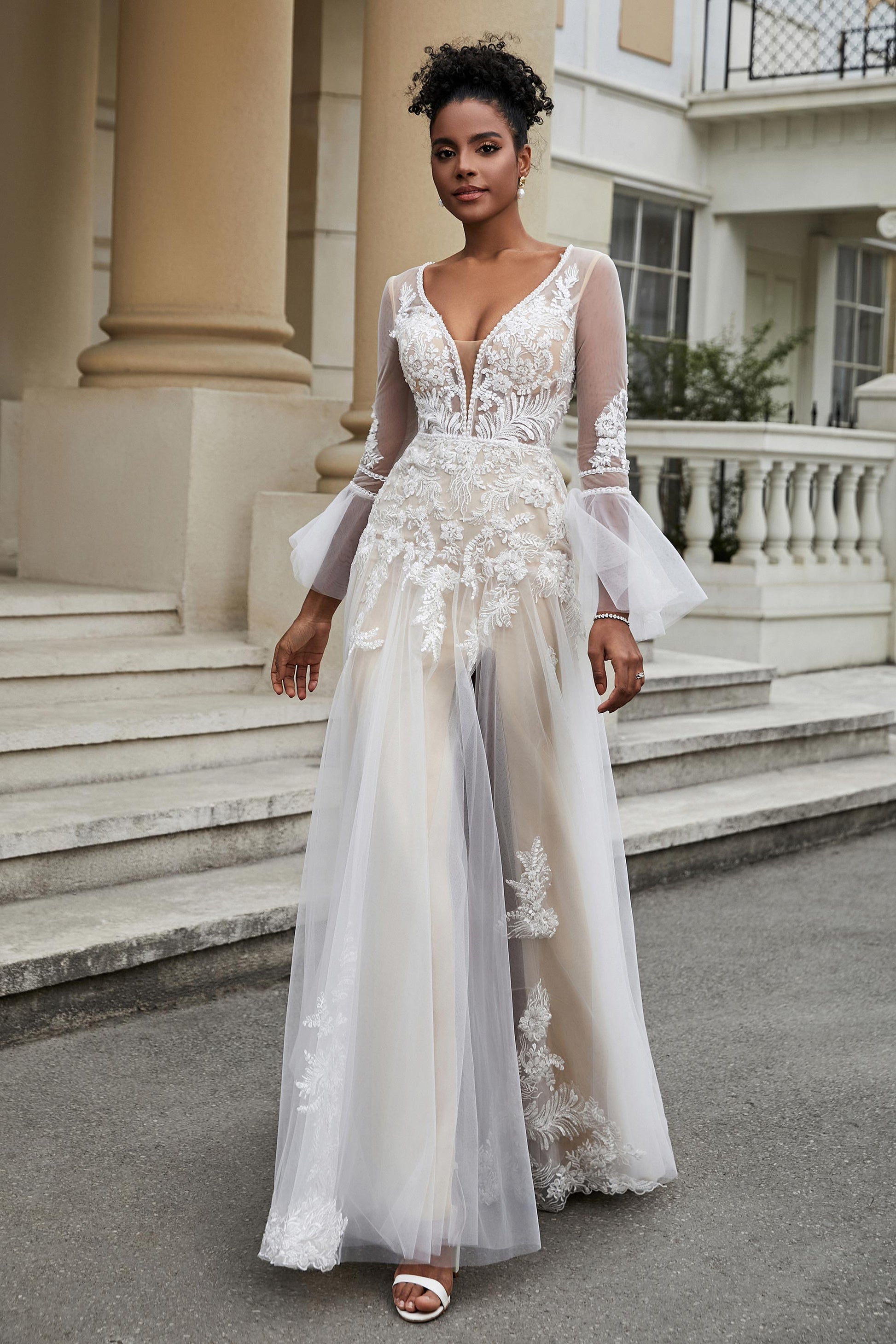 Tulle Vestito Da Sposa Con Fiori Abito Da Sposa Principesco Con