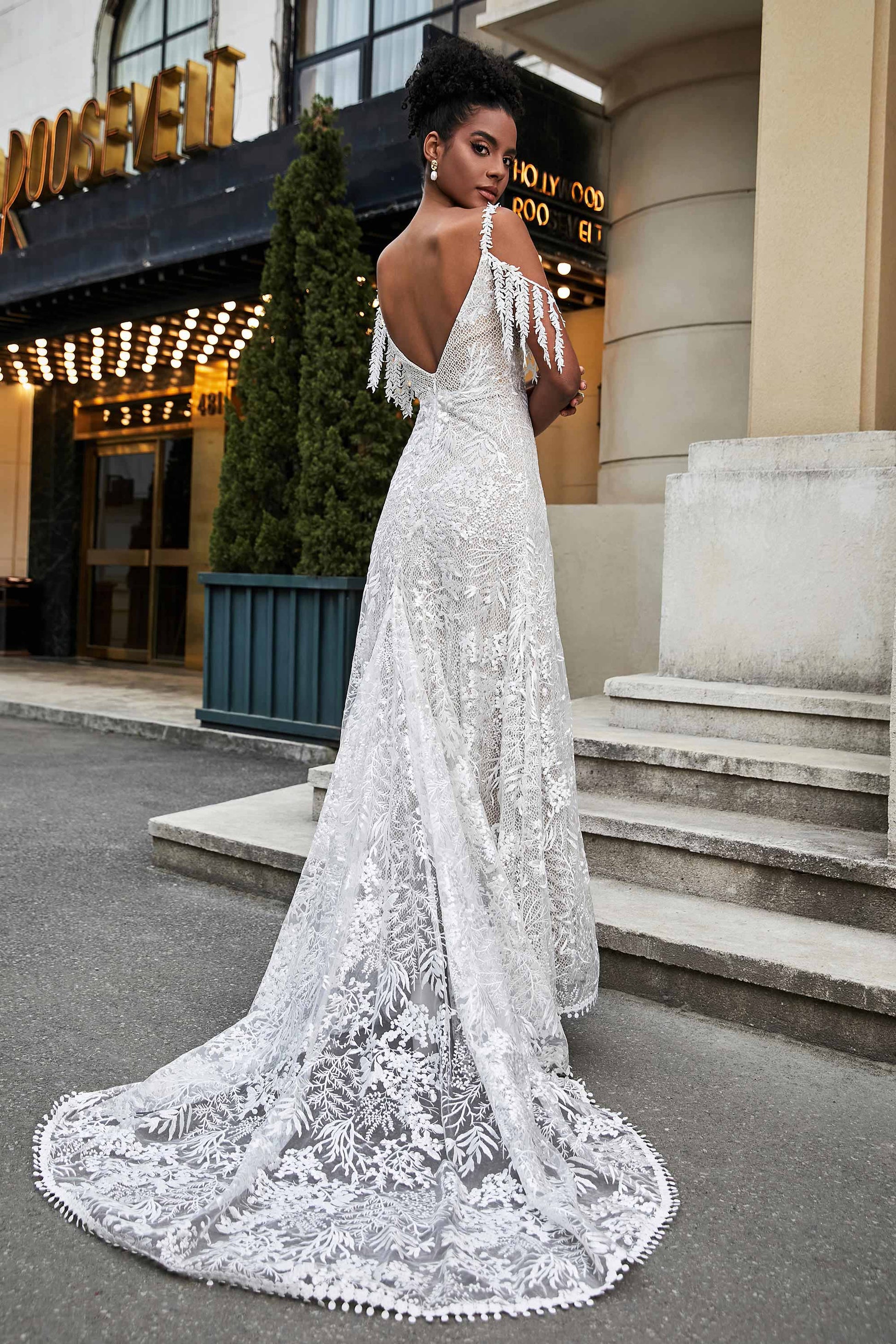 Abiti Da Sposa Donna Abito Sposa Senza Maniche In Pizzo Con Scollo