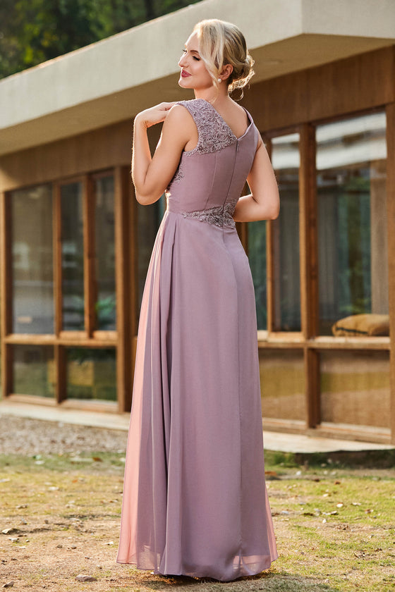 Donna Doppio Strato Chiffon Plissettato Rétro Abito Lungo Elastico Vita Donna Doppio Strato Chiffon Plissettato Rétro Abito Lungo Elastico Vita