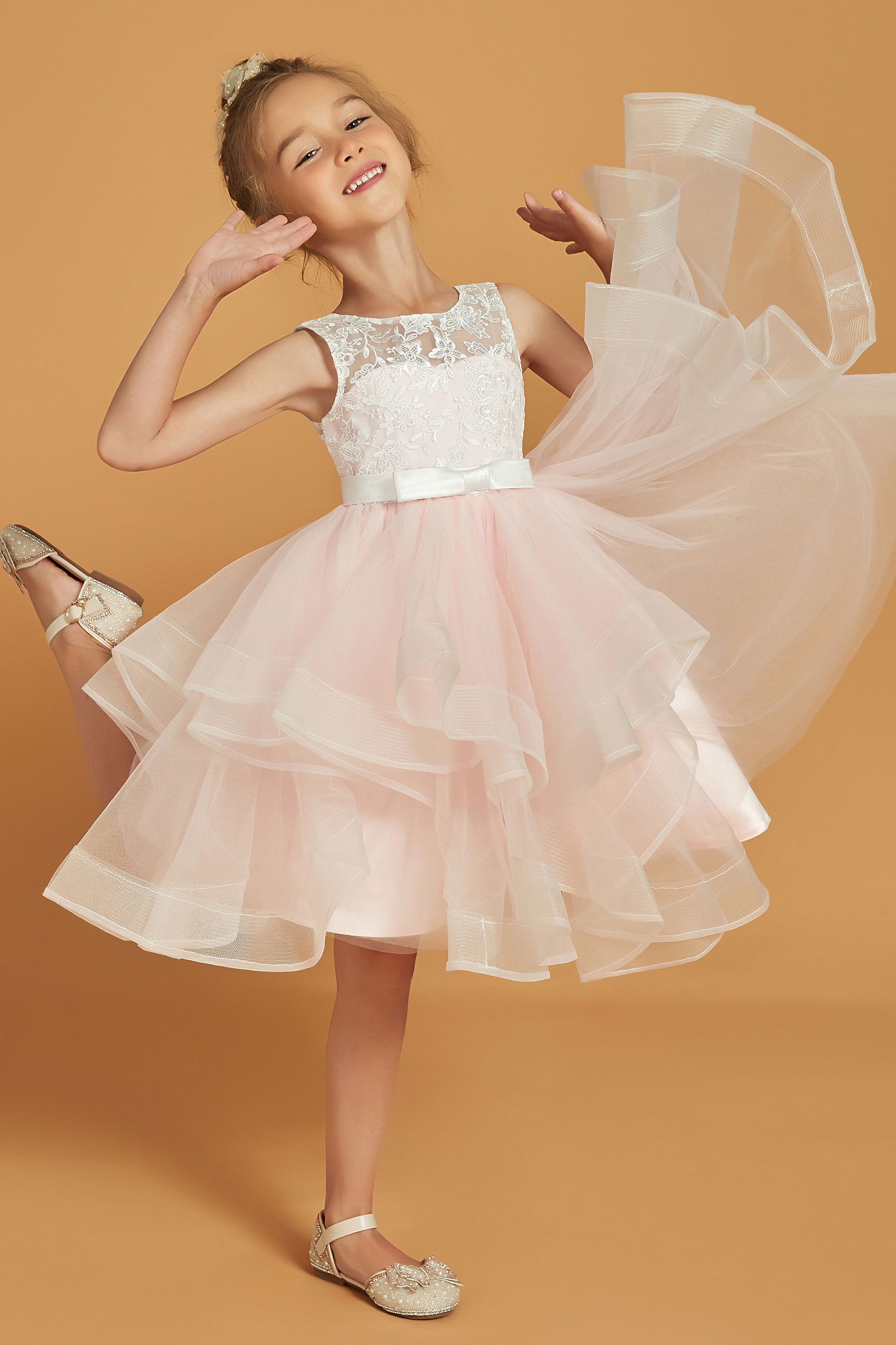 Vestiti Comunione Abiti Da Damigella Piccola A-Line Vestito