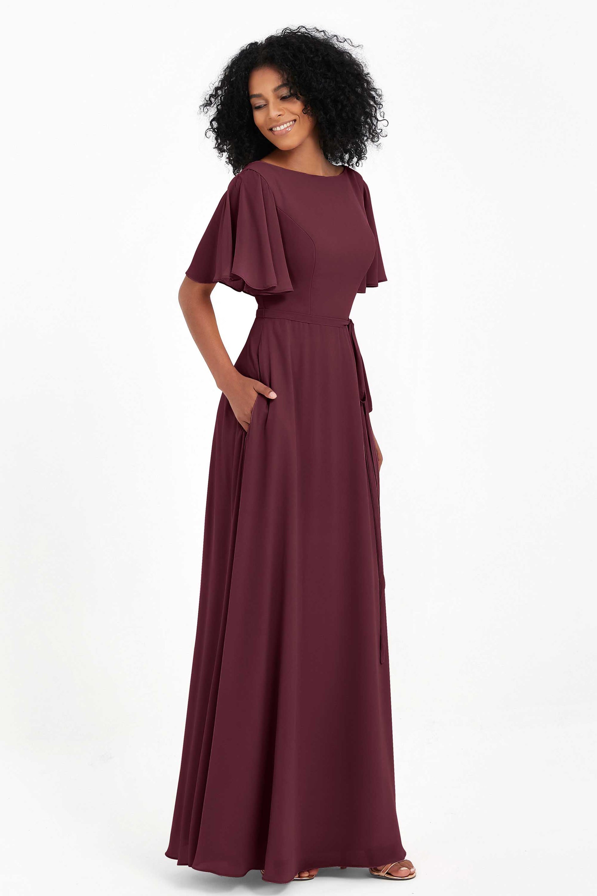N/ C Abito da damigella d'onore da donna con scollo a V, in chiffon, a pieghe, abito da sera formale con spacco, blu cielo, 52 N/ C Abito da damigella d'onore da donna con scollo a V, in chiffon, a pieghe, abito da sera formale con spacco, blu cielo, 52