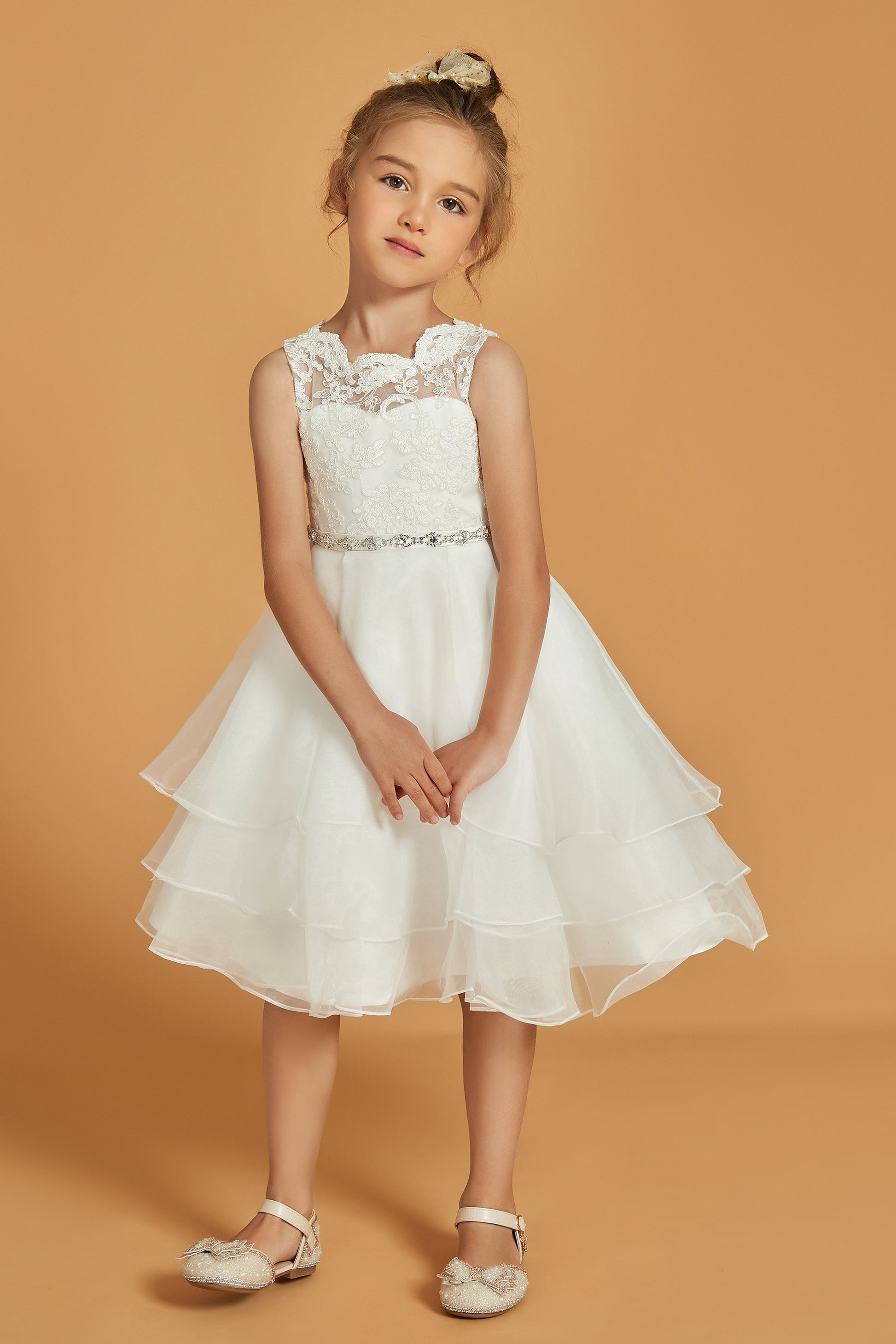 Vestito Per Damigella Bambina Tulle Abiti Damigelle Ragazze Abiti