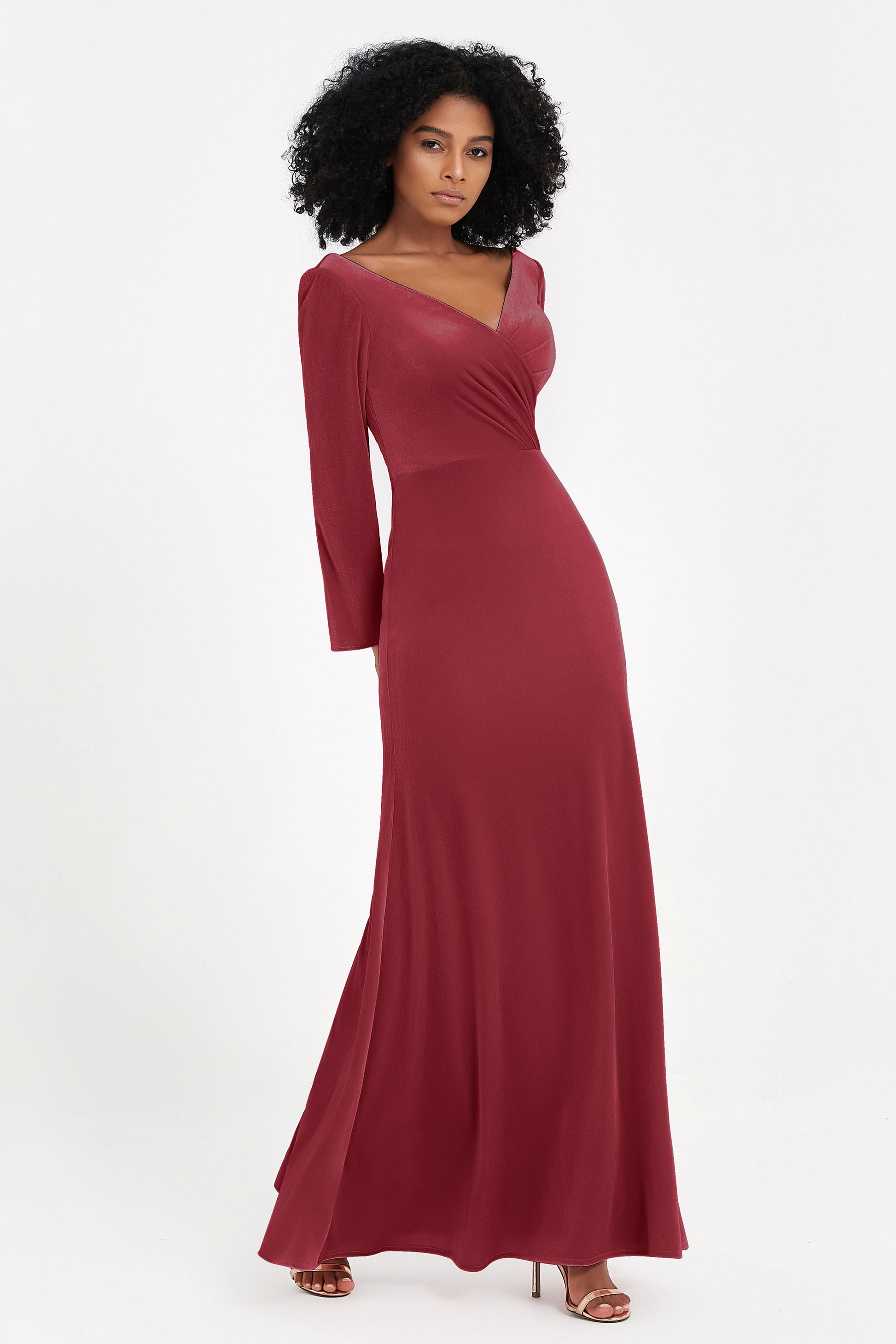 Cerimonia Abito Lungo Vestiti Cerimonia Manica Lunga Maniche