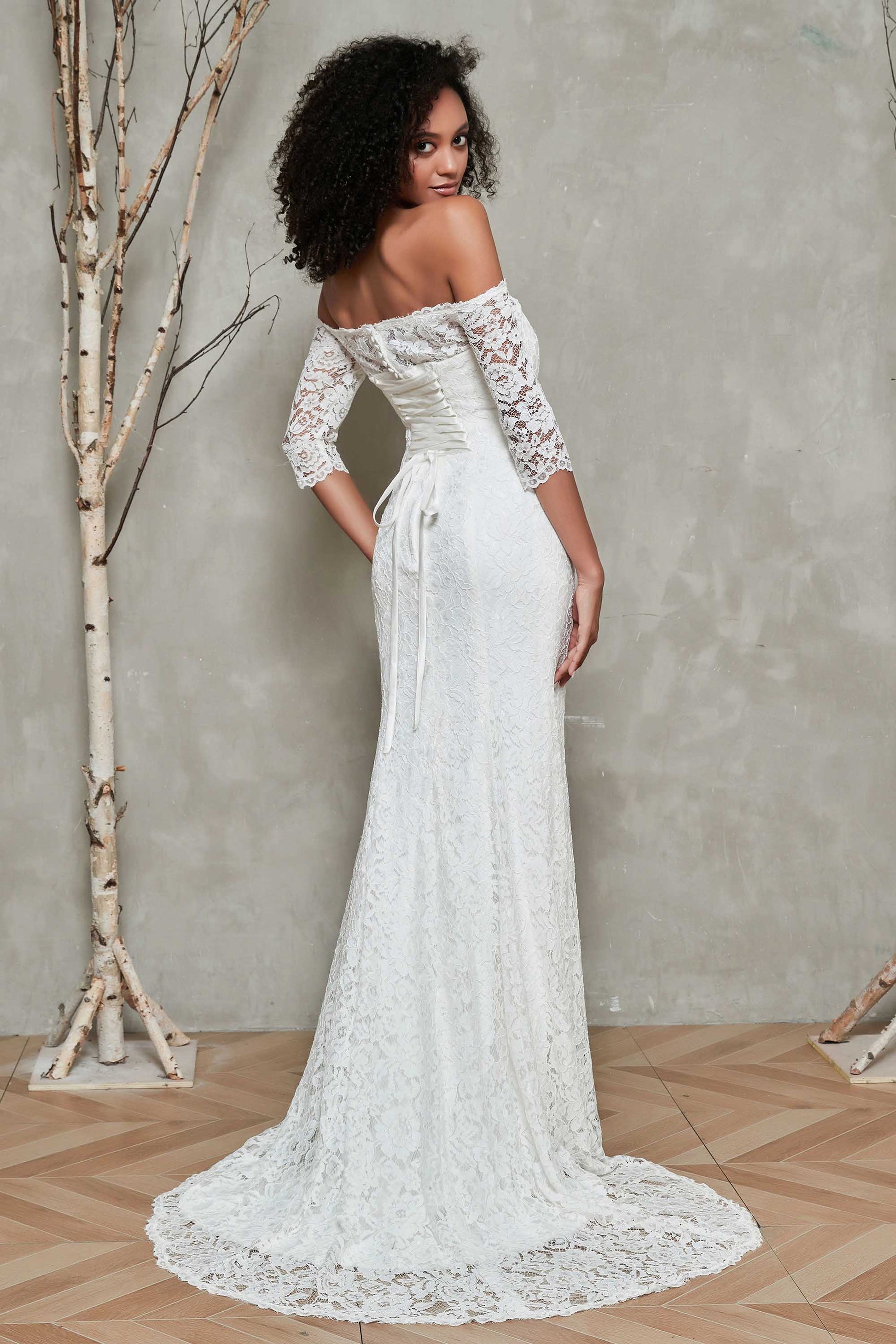 Vestito Sposa Spalle Scoperte Abito Da Sposa In Pizzo A Mezza