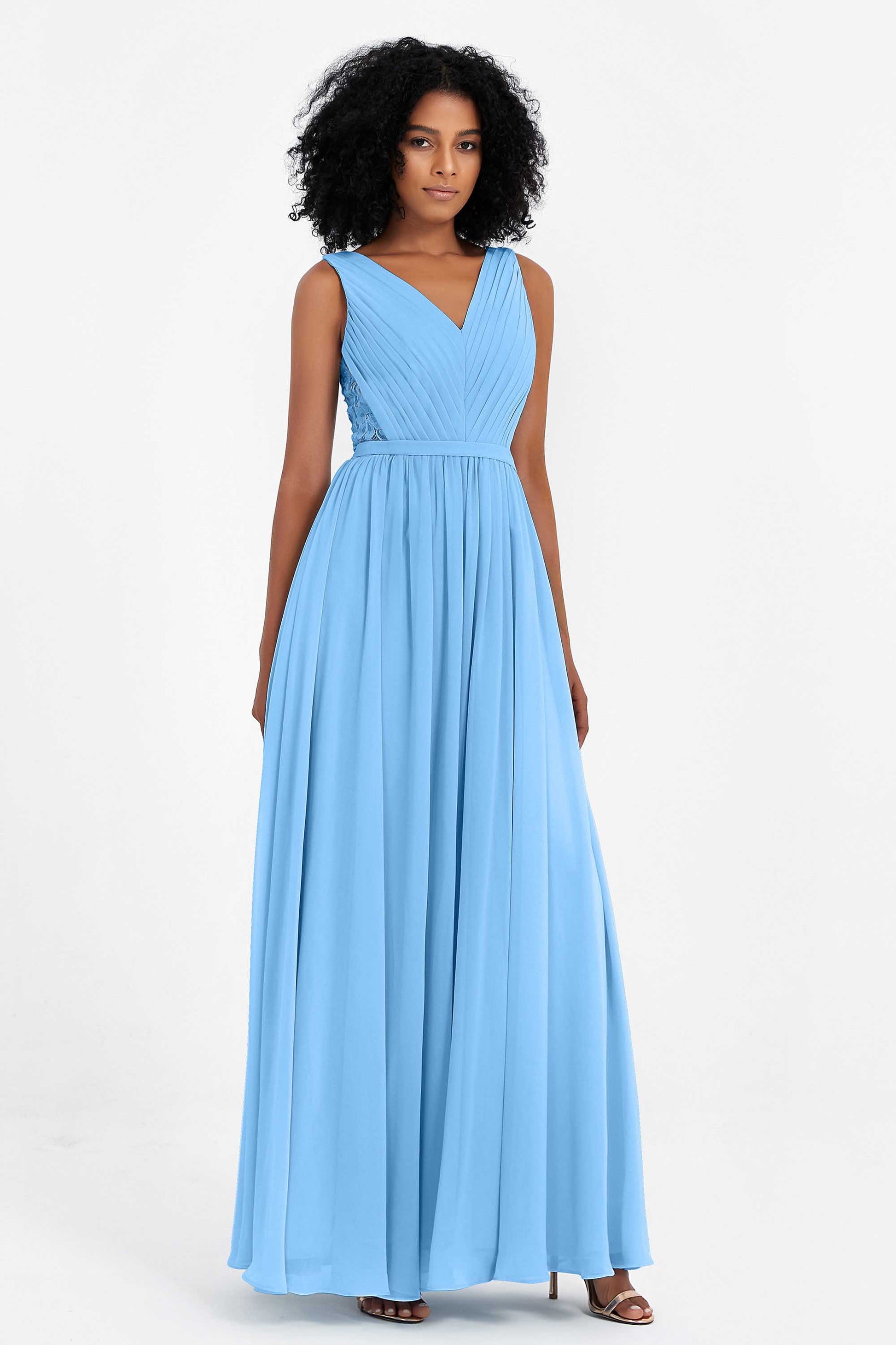 Eleh Abito Lungo Con Scollo a V | Blu | IT Eleh Abito Lungo Con Scollo a V | Blu | IT