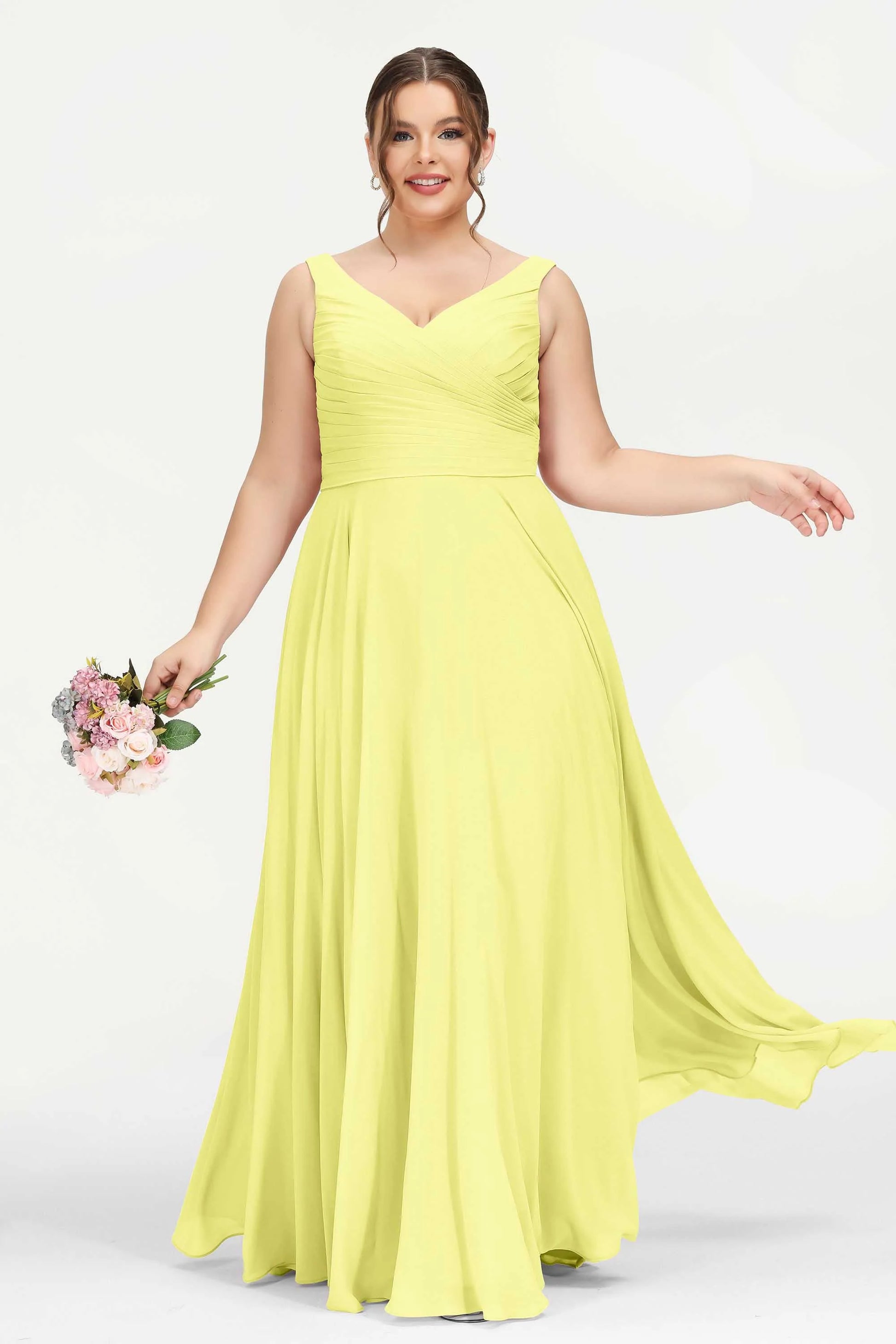 Abiti da damigella d'onore a maniche lunghe da donna per matrimonio pieghe in chiffon formale abiti da sera con spacco, Argento, 38 Abiti da damigella d'onore a maniche lunghe da donna per matrimonio pieghe in chiffon formale abiti da sera con spacco, Argento, 38
