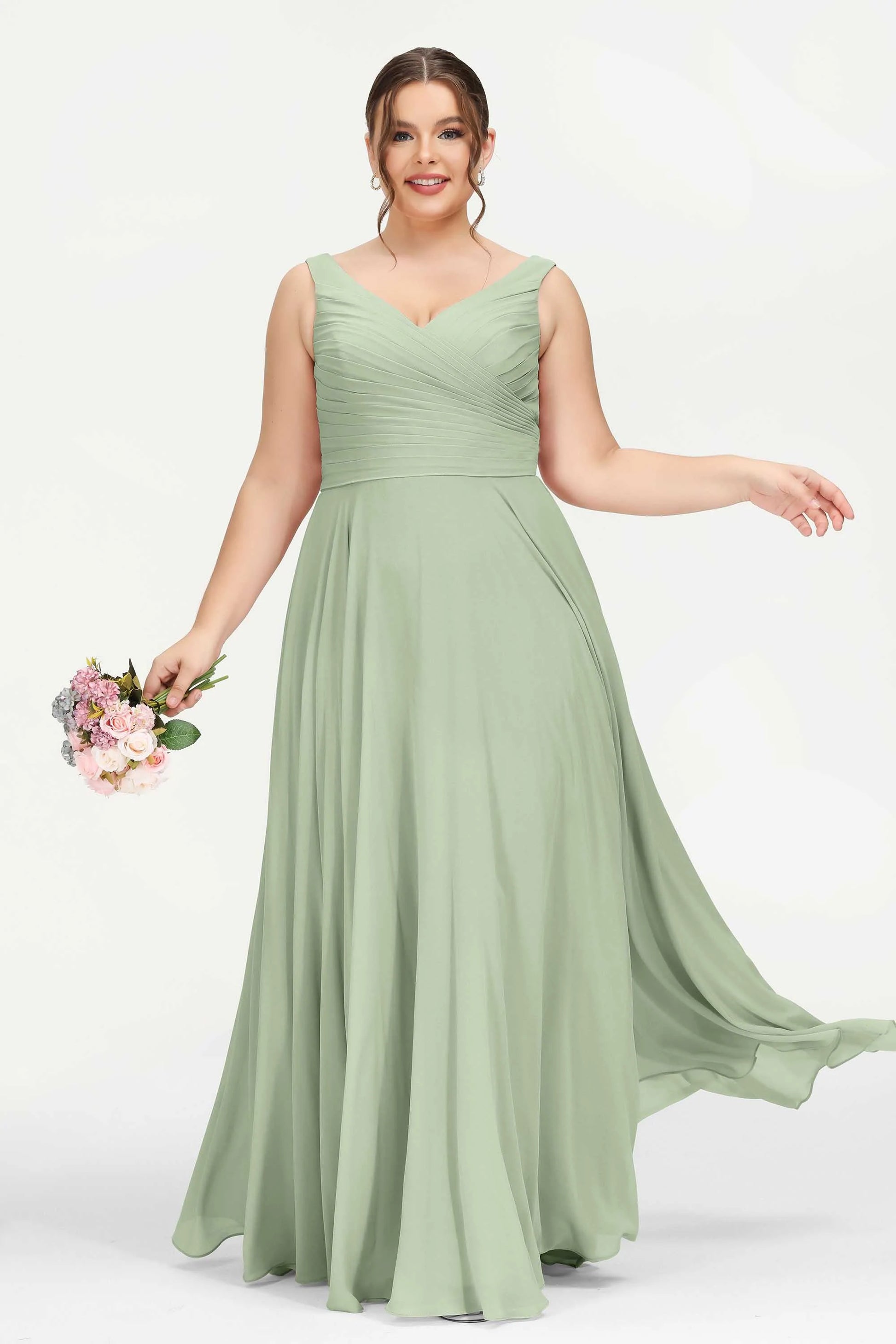 Abiti da damigella d'onore in chiffon con spalle scoperte Abito formale lungo con tasche per matrimonio, Acqua, 34 Abiti da damigella d'onore in chiffon con spalle scoperte Abito formale lungo con tasche per matrimonio, Acqua, 34